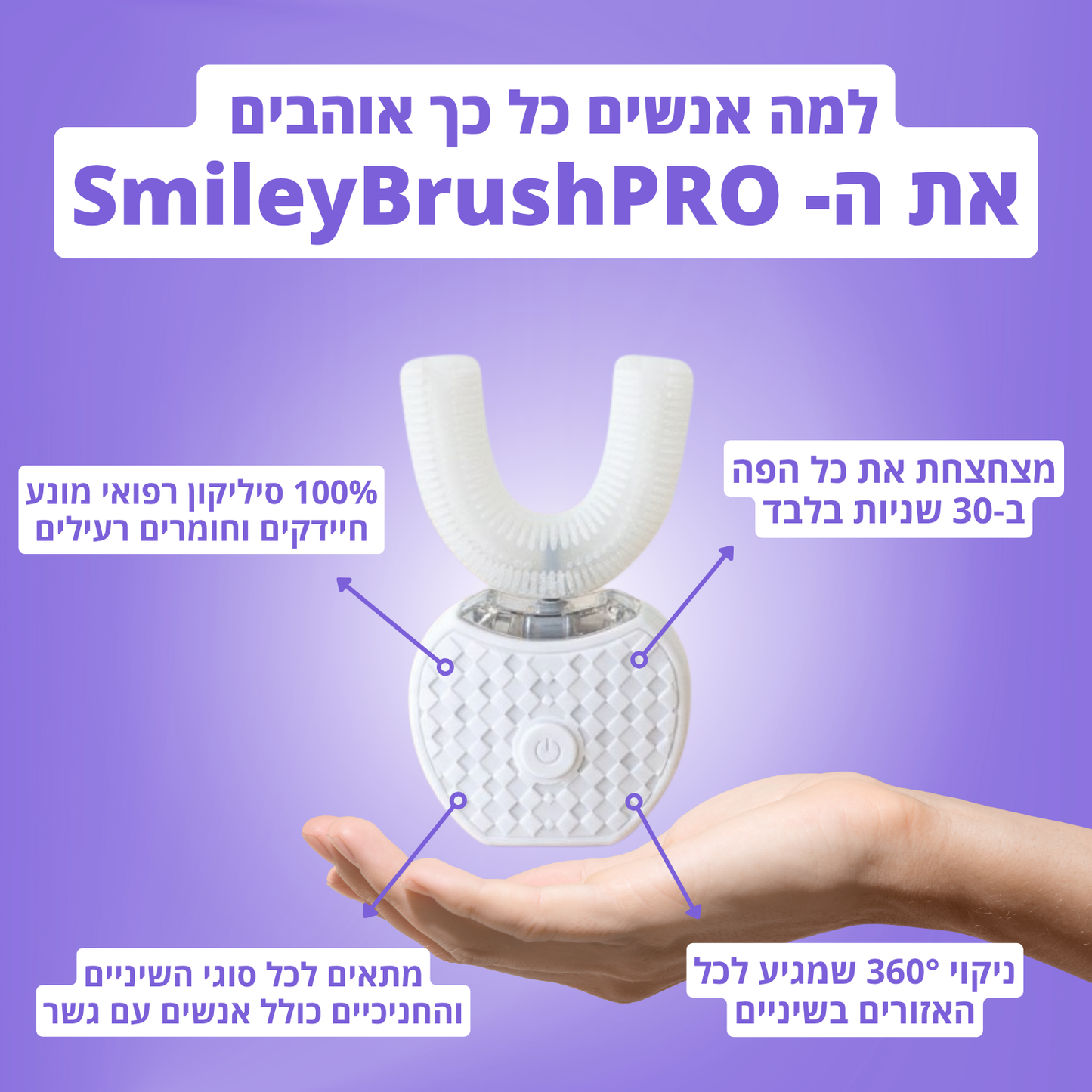 SmileyBrushPRO™ - מברשת חשמלית מקצועית