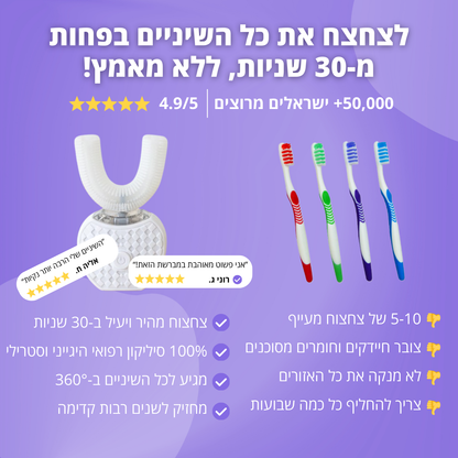 SmileyBrushPRO™ - מברשת חשמלית מקצועית